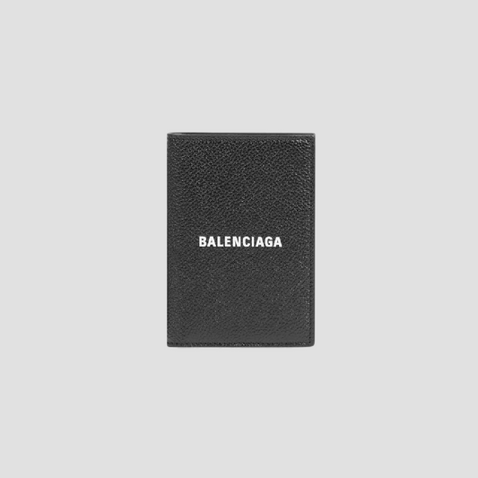 BALENCIAGA CASH VERTICAL BIFOLDED WALLET IN BLACK/WHITE 6815791IZI31090