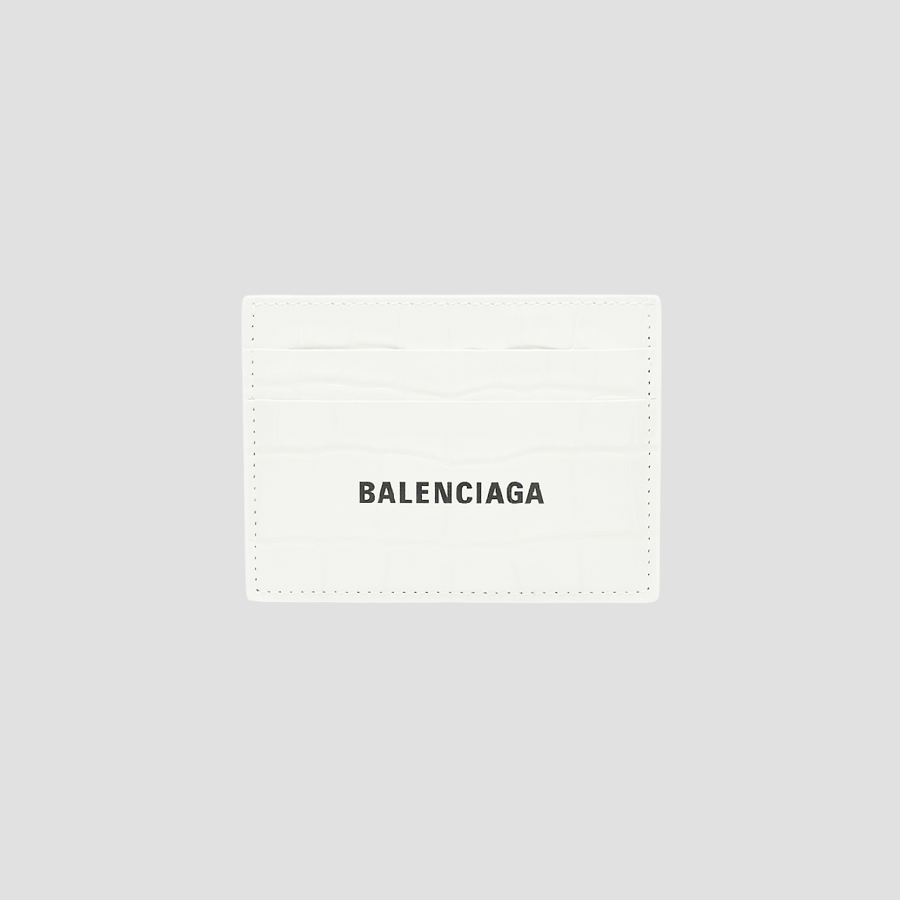 BALENCIAGA CROCODILE-EMBOSSED CARD HOLDER IN WHITE 5943091ROP39060