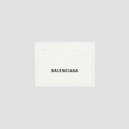 BALENCIAGA CROCODILE-EMBOSSED CARD HOLDER IN WHITE 5943091ROP39060