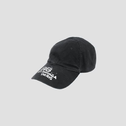 BALENCIAGA HAND-DRAWN BB ICON CAP IN BLACK 723771410B21077