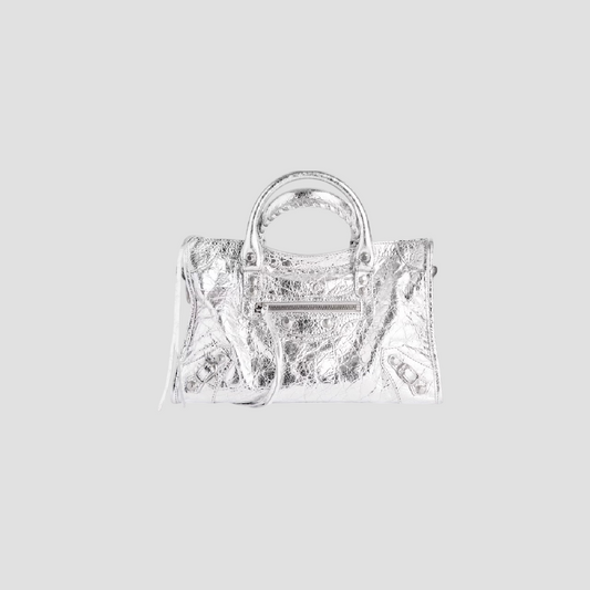 BALENCIAGA LE CITY SMALL BAG METALLIZED SILVER 7977892AA9R8122