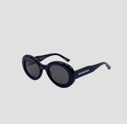 BALENCIAGA ROUND ACETATE SUNGLASSES IN BLACK BB0074S 001