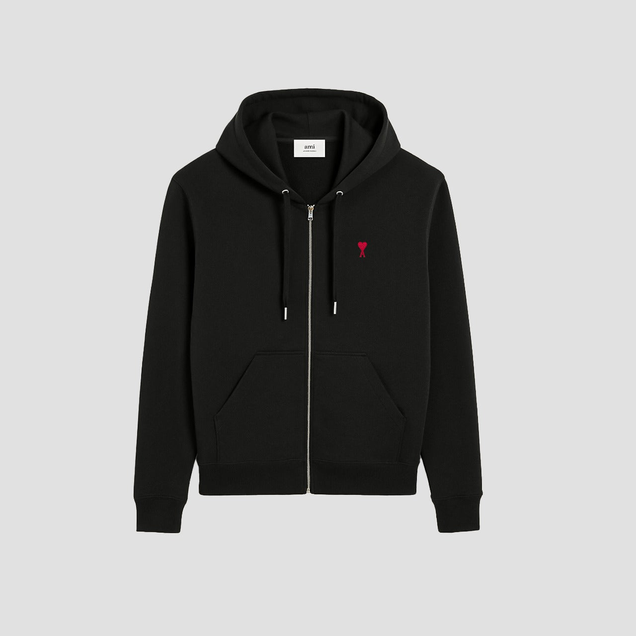 Black Cotton Ami de Coeur Zipped Hoodie BFUSW435.730.001