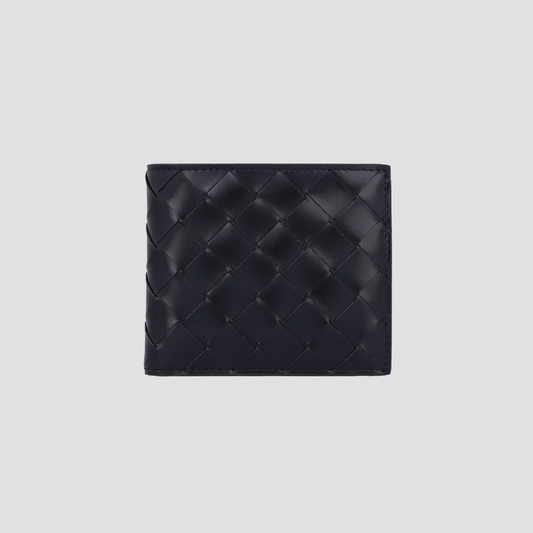 Bottega Veneta Intrecciato Bi-Fold Wallet Shiny Black 592778V48H28803