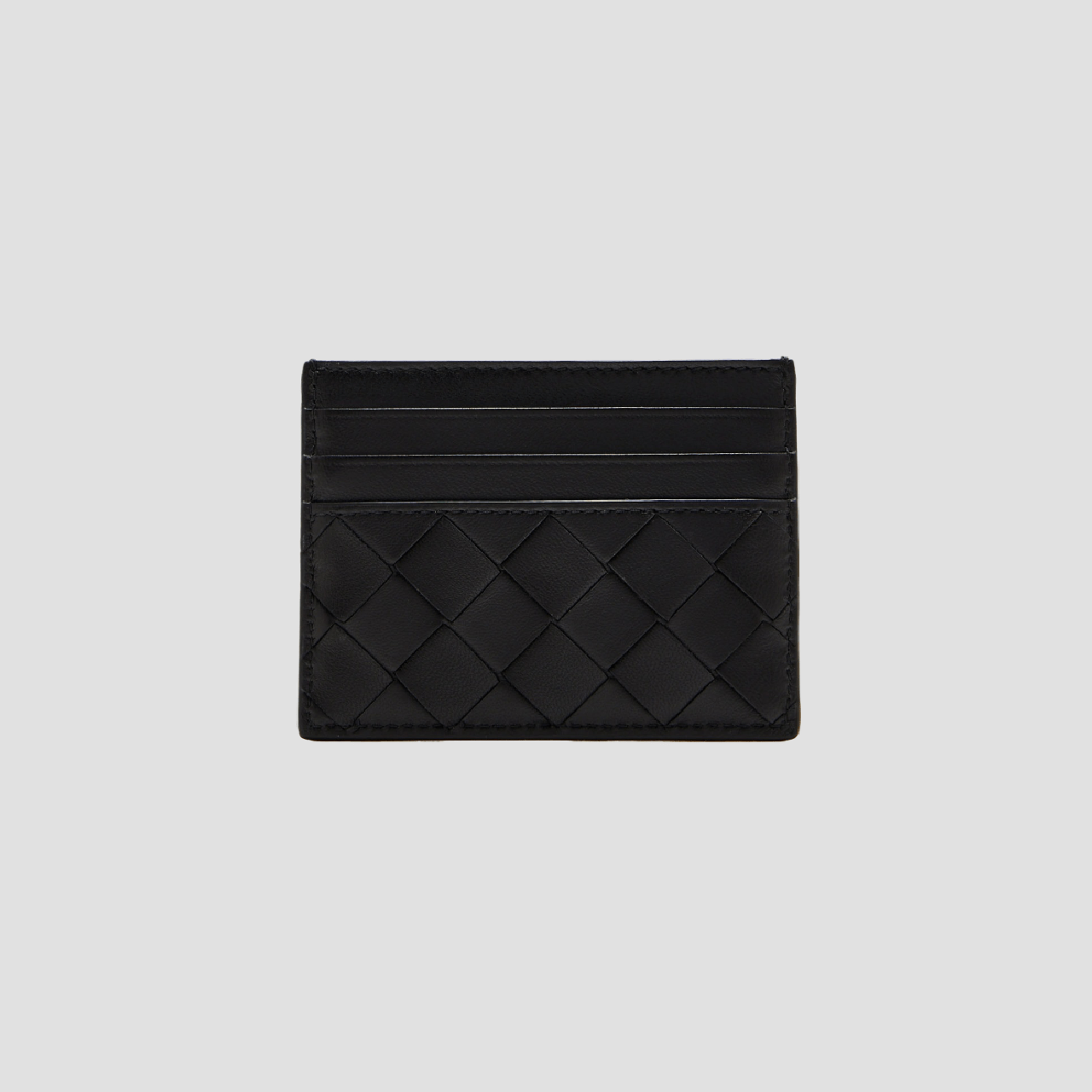 Bottega Veneta Intrecciato Credit Card Case Black 742325VCPP38425
