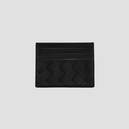 Bottega Veneta Intrecciato Credit Card Case Black 742325VCPP38425