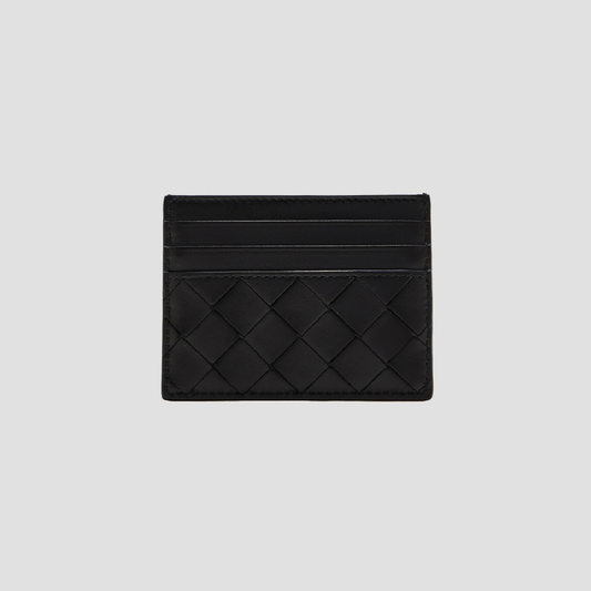 Bottega Veneta Intrecciato Credit Card Case Black 742325VCPP38425