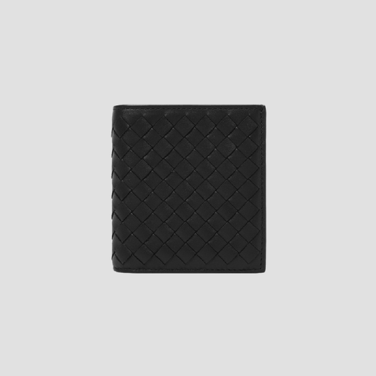 Bottega Veneta Intrecciato Piccolo Slim Bi-Fold Wallet Black 222338V47W11000