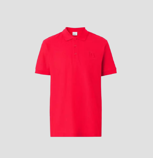 BURBERRY B LOGO-EMBOIRDERED POLO IN RED 80530241