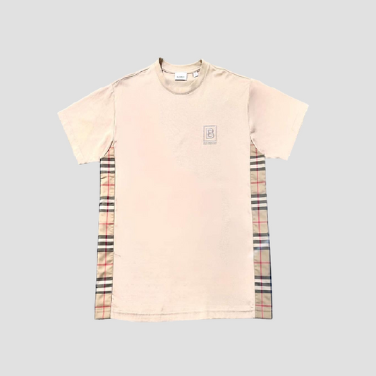 Burberry BBox Carrick Check Waist T-Shirt In Soft Fawn 8067071