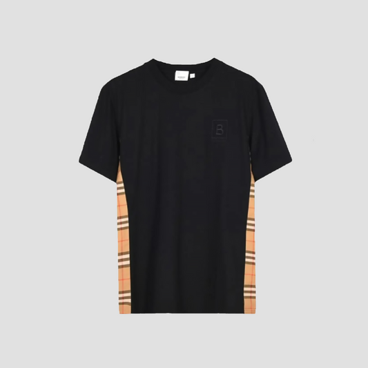 Burberry BBox Check Panel T-Shirt in Black 8080852