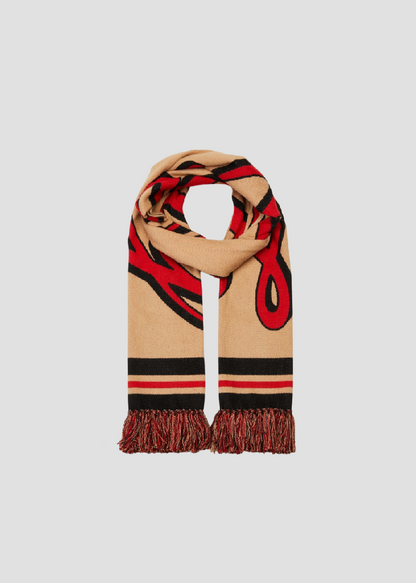 BURBERRY BROWN LOGO DETAIL SCARF IN ARCHIVE BEIGE 80549851