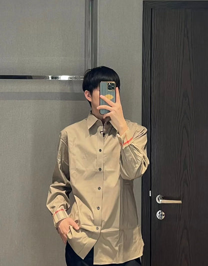 áo sơ mi nam BURBERRY CAMBRIDGE ABOYD LONG SLEEVE SHIRT IN BEIGE 8066764 authentic tại blankroom hà nội, việt nam