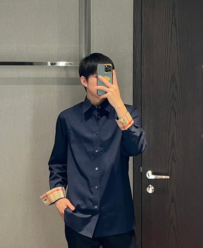 áo sơ mi nam BURBERRY CAMBRIDGE ABOYD NAVY SHIRT 8066765 authentic tại blankroom hà nội, việt nam