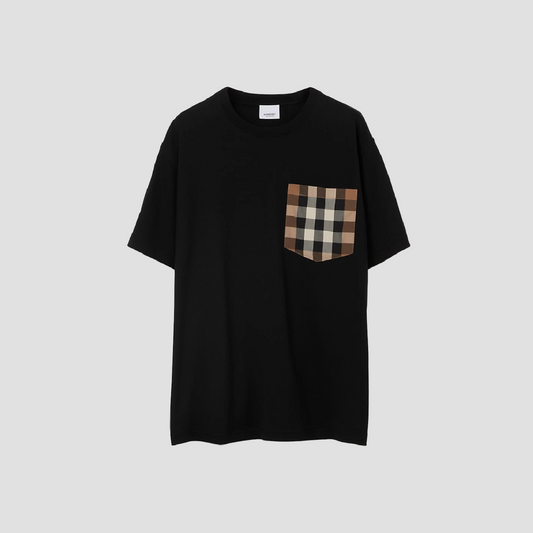 Burberry Carrick Check Pocket T-Shirt In Black 80449611