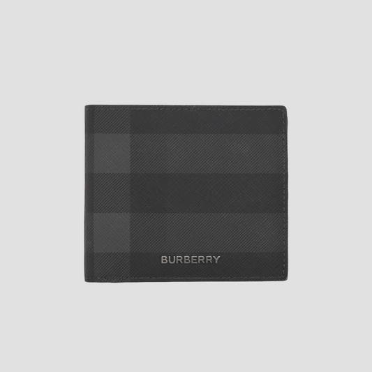 Burberry Charcoal Check Bifold Coin Wallet 80646041