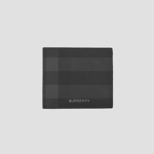 Burberry Check Bifold Coin Wallet In Charcoal 80646041