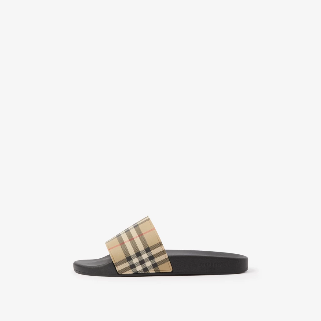 dép nam nữ BURBERRY CHECK SLIDE ARCHIVE BEIGE 80569421 authentic hàng hiệu chính hãng tại việt nam