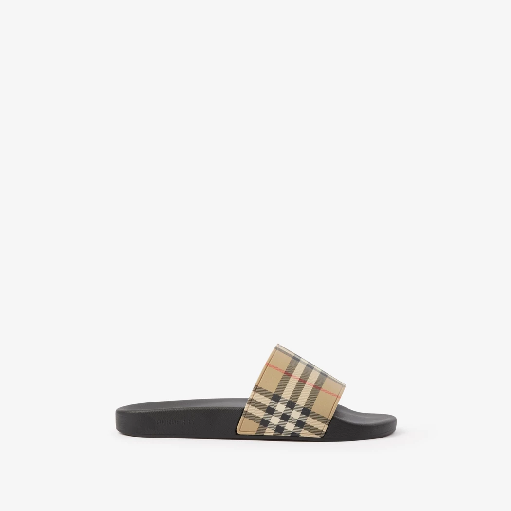 dép nam nữ BURBERRY CHECK SLIDE ARCHIVE BEIGE 80569421 authentic hàng hiệu chính hãng tại việt nam