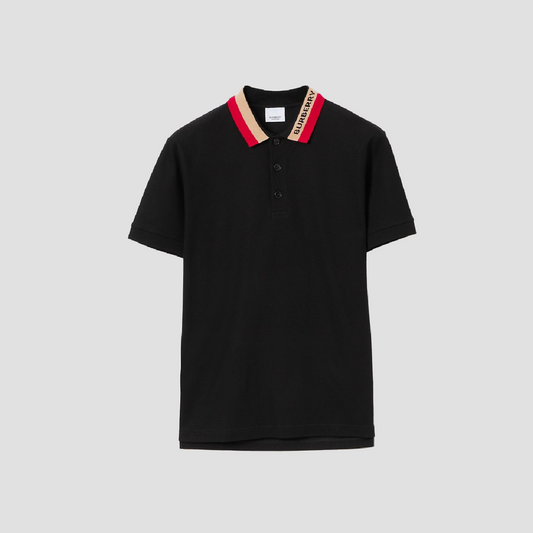 Burberry Contrast Color Cotton Polo in Black 80392651