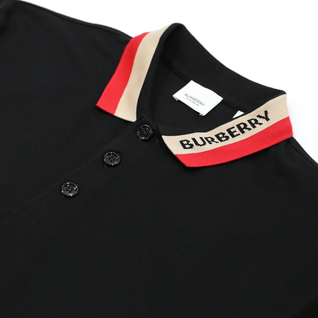 áo thun có cổ BURBERRY CONTRAST COLOR COTTON POLO IN BLACK 80392651 authentic tại blankroom hà nội, việt nam