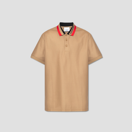 Burberry Edney Cotton Piqué Polo Shirt In Camel 8083155