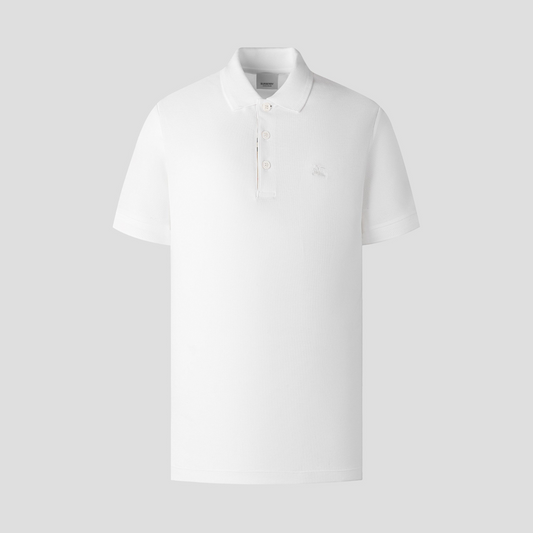 Burberry Equestrian Knight Embroidered Polo In White 8078094 1001