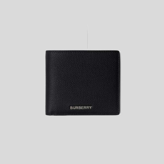 Burberry Grained Leather Bifold Wallet In Black 80840721