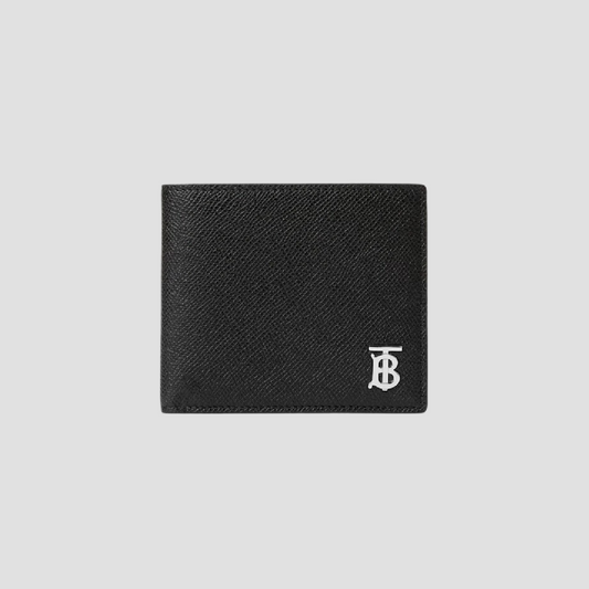 Burberry Grainy Leather TB Bifold Wallet In Black 80627091