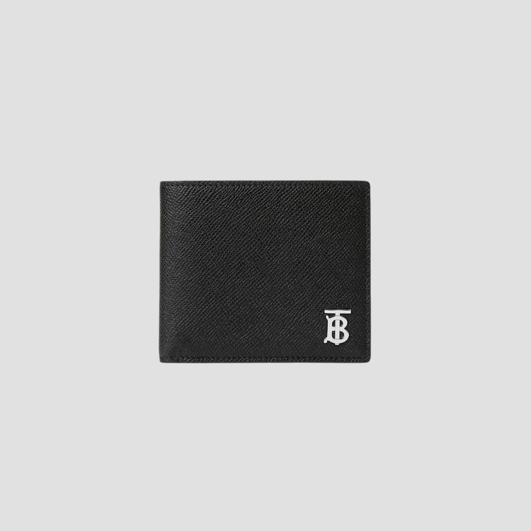 BURBERRY GRAINY LEATHER TB BIFOLD WALLET IN BLACK 80627091