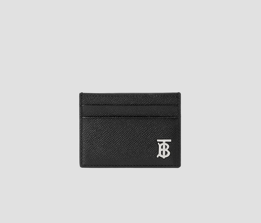 Burberry Grainy Leather TB Card Case In Black 80626621