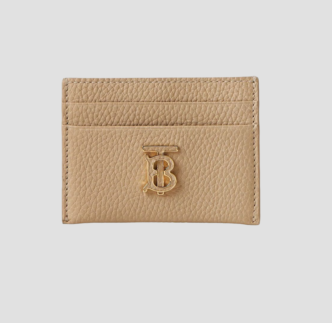 Burberry Grainy Leather TB Card Case in Oat Beige 8066023
