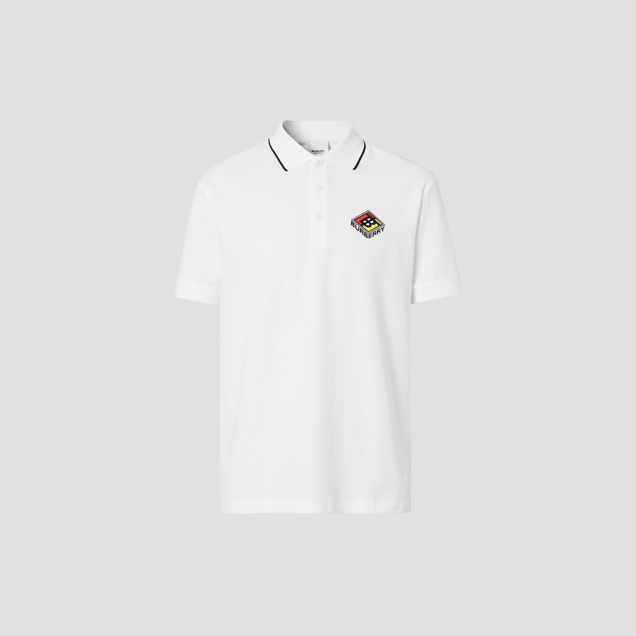 Burberry Graphic Logo Embroidered Polo White 8021834