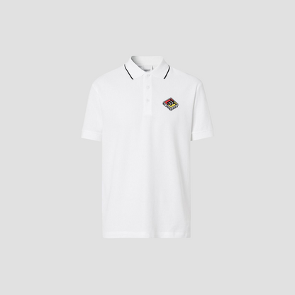 Burberry Graphic Logo Embroidered Polo White 8021834