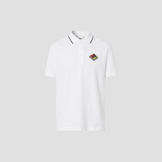 Burberry Graphic Logo Embroidered Polo White 8021834