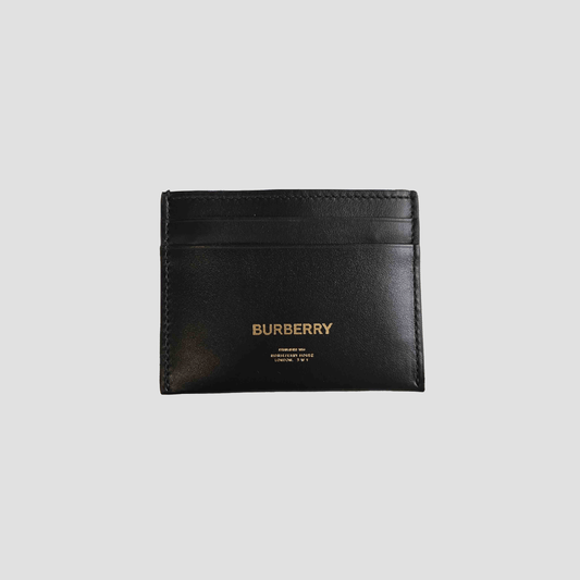 Burberry Gold Horseferry Print Card Case in Smooth Black 80681031