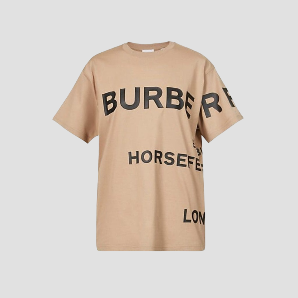 BURBERRY HORSEFERRY PRINT COTTON T-SHIRT IN BEIGE 8080544