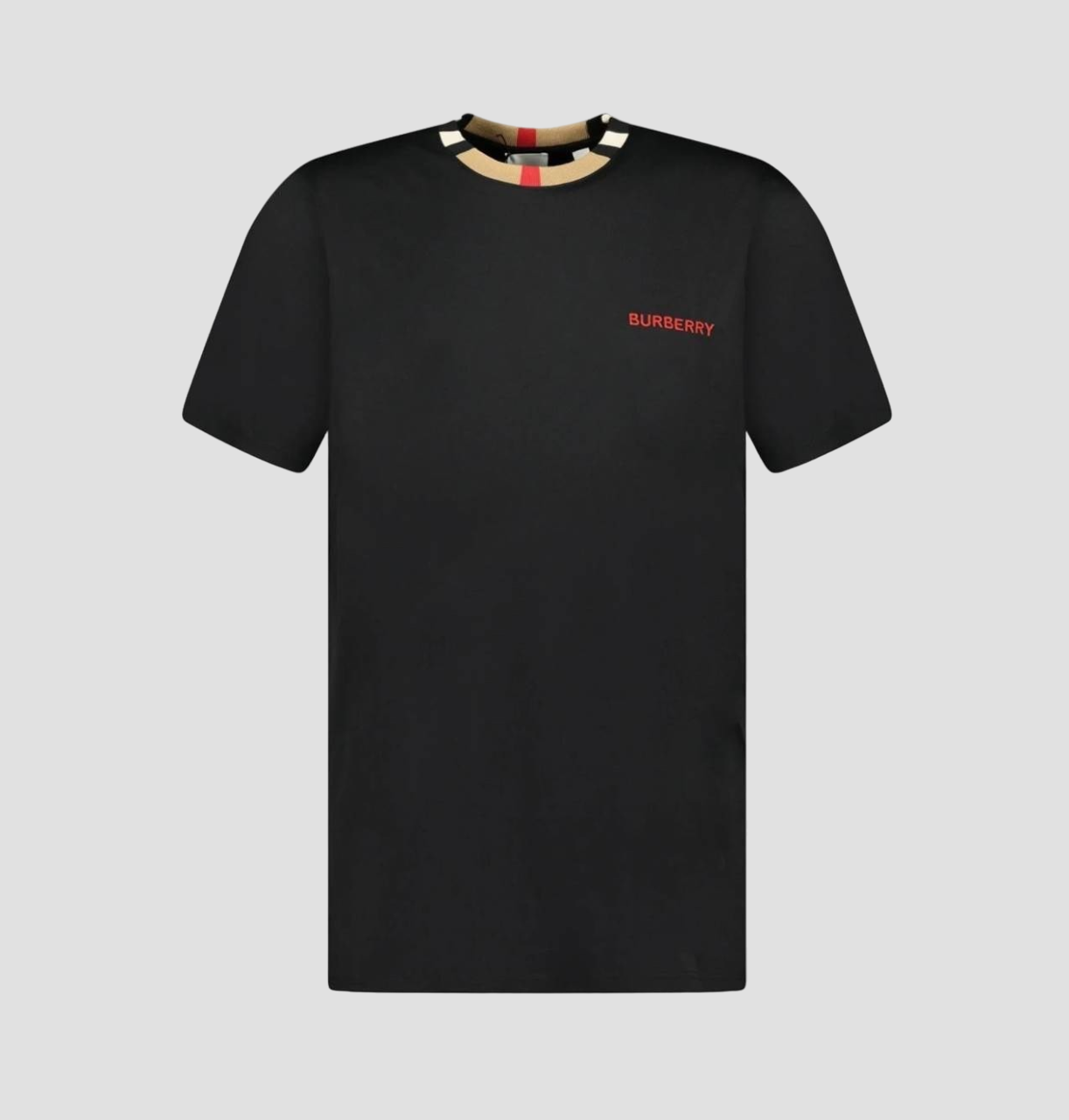 Burberry Icon Stripe Trim Cotton T-Shirt 8069538