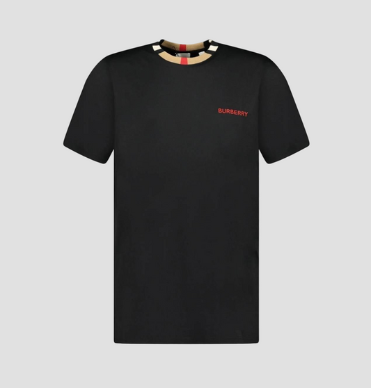 Burberry Icon Stripe Trim Cotton T-Shirt 8069538