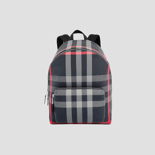 Burberry Jeff Cotton Backpack Check Navy 80840571
