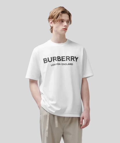 nam mặc áo Burberry Letchford T-Shirt In White 8026017