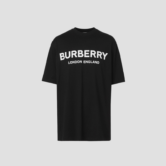 Burberry Logo Cotton T-shirt In Black/White 80260161