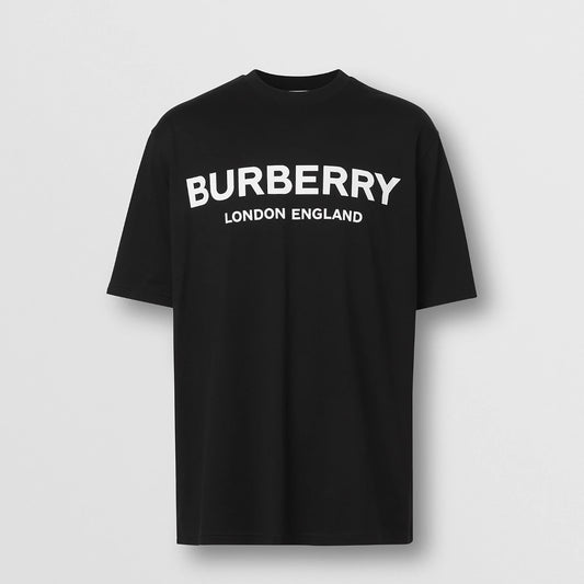 Burberry Logo Cotton T-shirt In Black/White 80260161