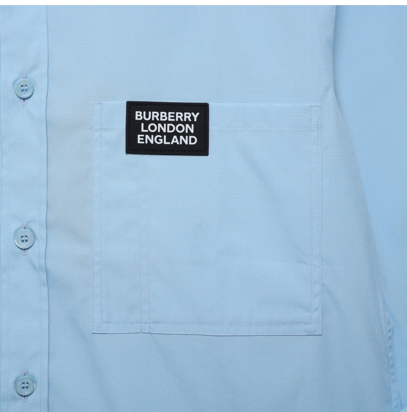 áo sơ mi BURBERRY LOGO DETAIL STRETCH COTTON POPLIN BLUE 8021846 hàng hiệu authentic tại hà nội, sài gòn, tp hcm, việt nam