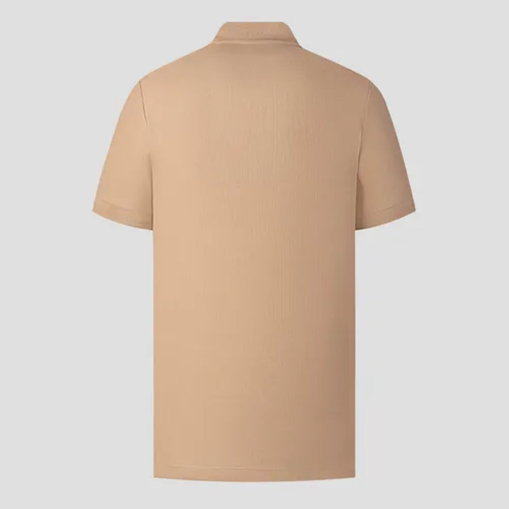 áo thun nam có cổ BURBERRY LOGO-EMBOIRDERED EQUESTRIAN KNIGHT POLO IN BEIGE 8078092 authentic tại blankroom hà nội, việt nam