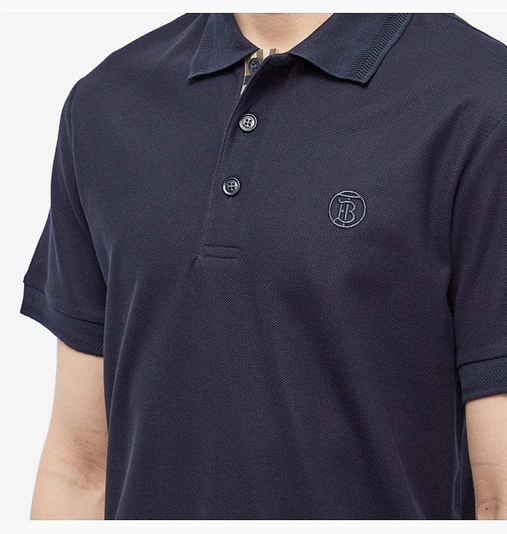 áo thun có cổ BURBERRY LOGO-EMBOIRED CIRCLE BT COTTON POLO IN NAVY 8055227 authentic tại blankroom hà nội, việt nam