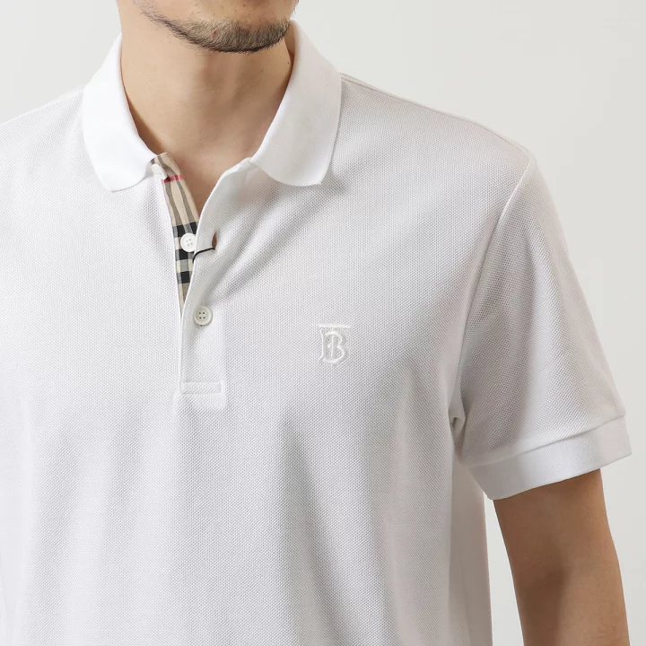 áo thun có cổ Burberry Logo-Emboired Cotton Polo Shirt White 8014005 authentic tại blankroom hà nội, việt nam