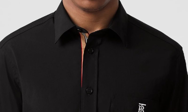 áo sơ mi BURBERRY LOGO-EMBROIDERED WHITE BT SHIRT IN BLACK 8057473 authentic hàng hiệu tại blankroom hà nội, việt nam