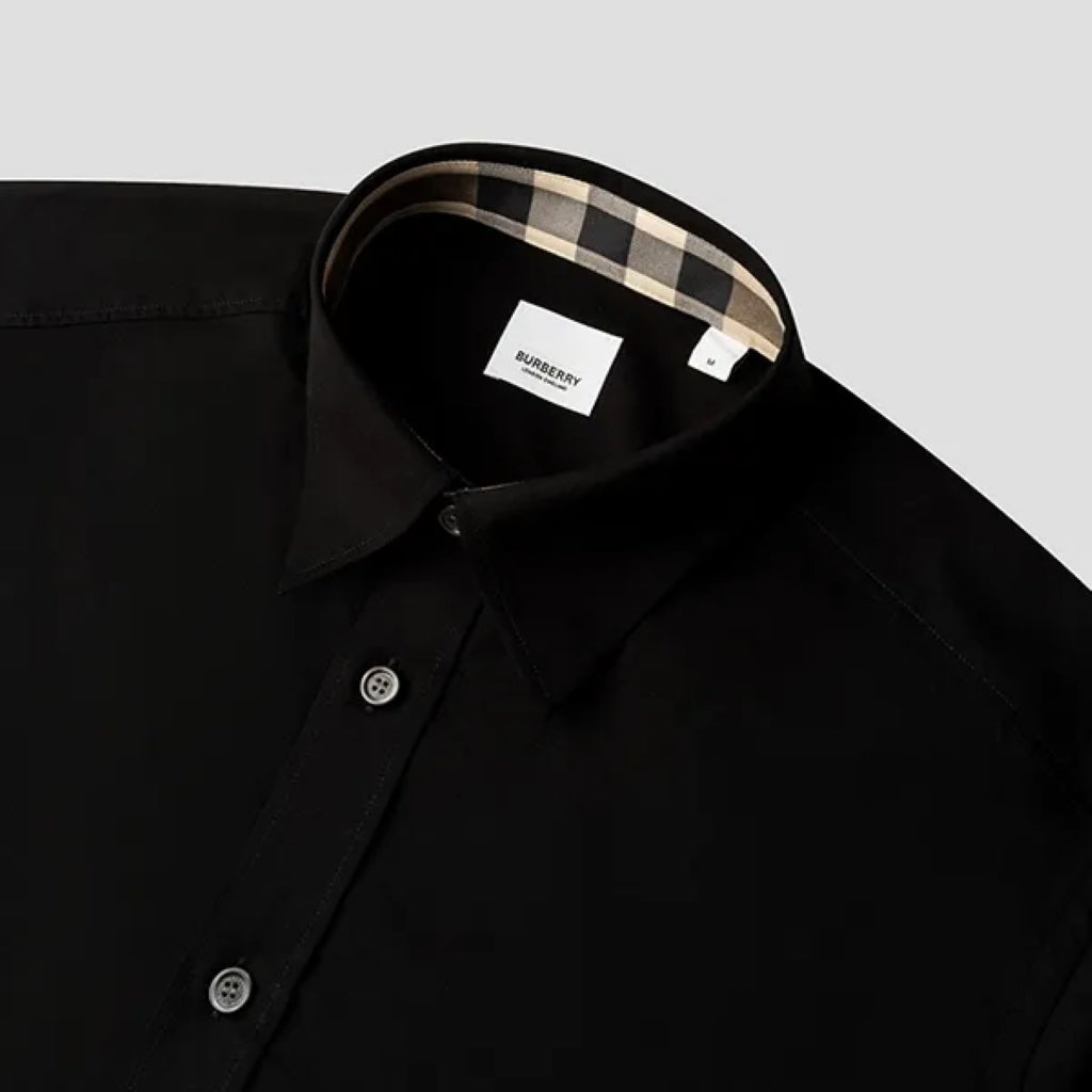 áo sơ mi nam BURBERRY LOGO EQUESTRIAN KNIGH LONG SLEEVE SHIRT IN BLACK 8066763 authentic tại sài gòn, tp hcm