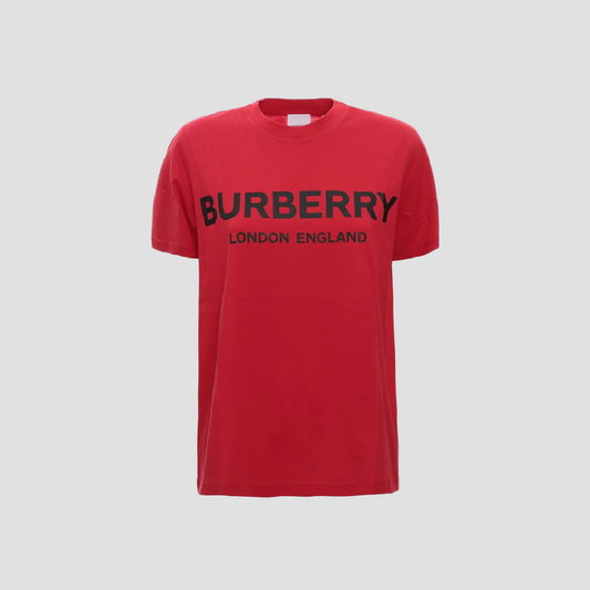 Burberry Logo Print Cotton T-Shirt In Red/Black 8039661